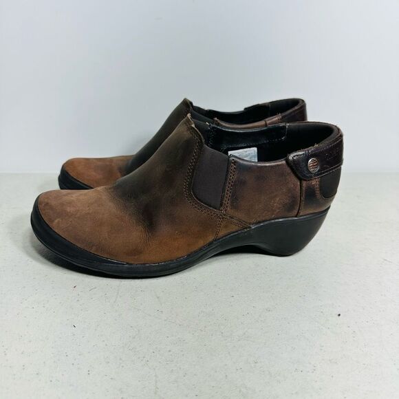 Merrell Womens Veranda Moc Butter Rum Leather Brown Clogs Size 6.5 - Picture 4 of 8